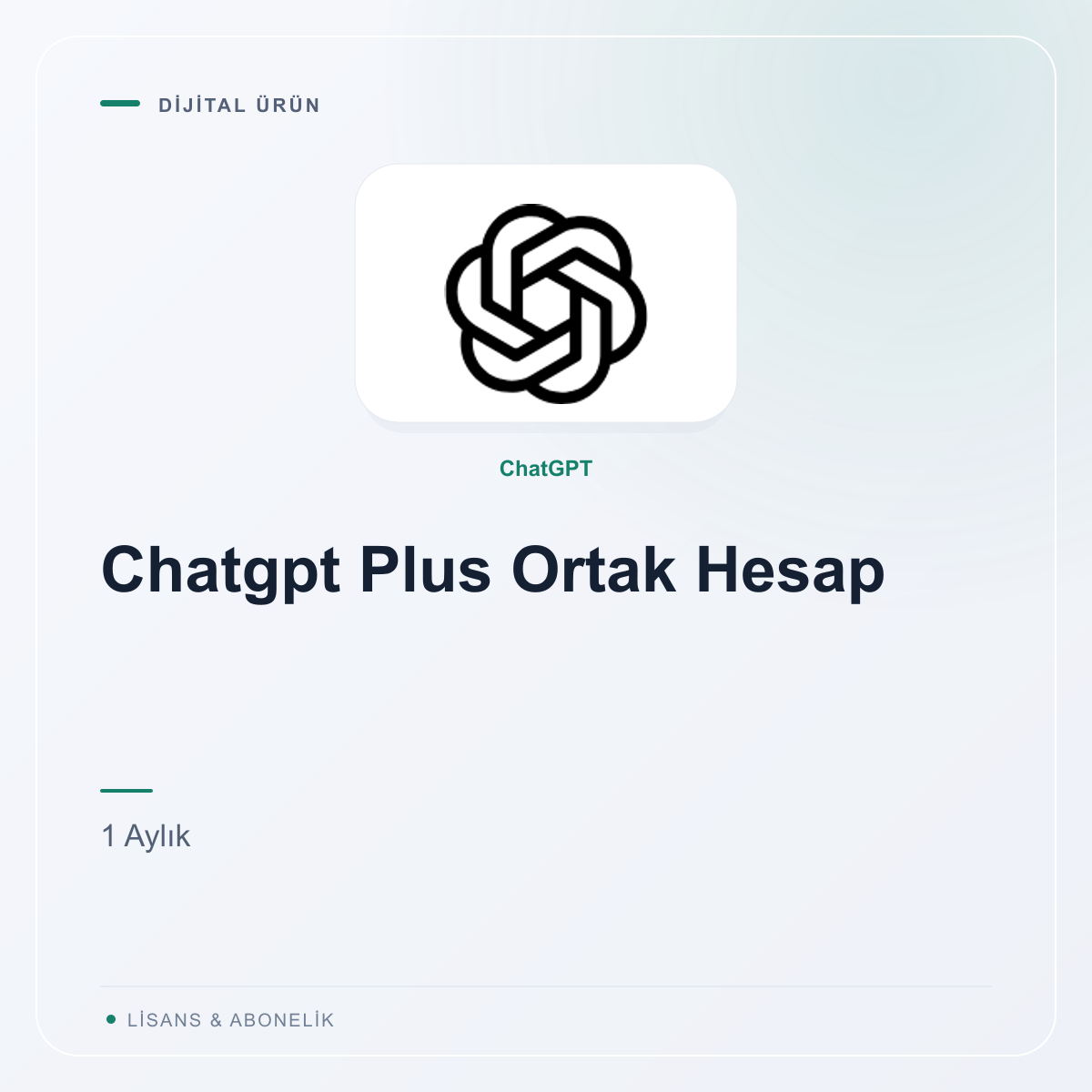 Chatgpt Plus Ortak Hesap - 1 Aylık
