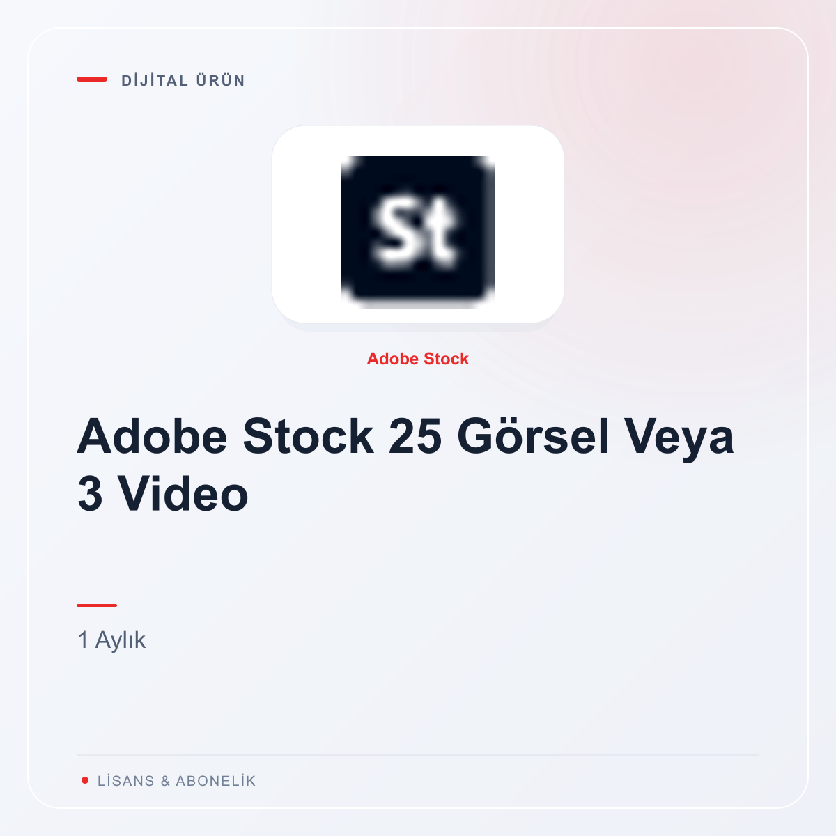 Adobe Stock 25 Görsel Veya 3 Video - 1 Aylık