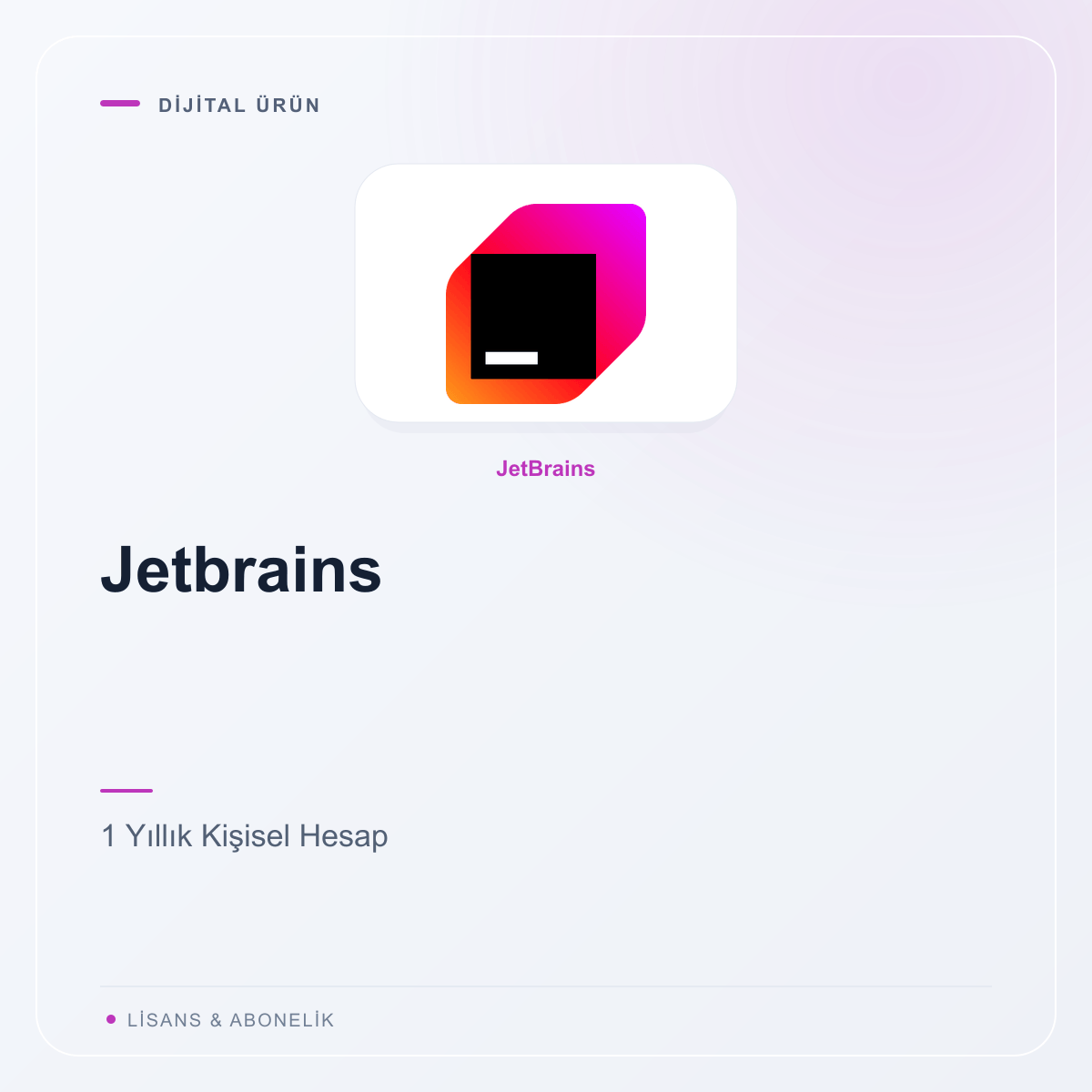 Jetbrains - 1 Yıllık Kişisel Hesap