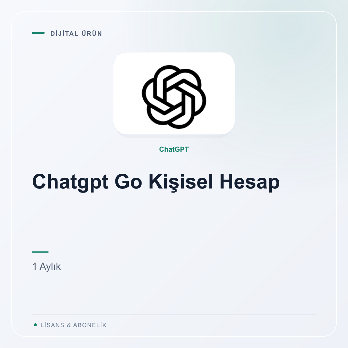 Chatgpt Go Kişisel Hesap - 1 Aylık